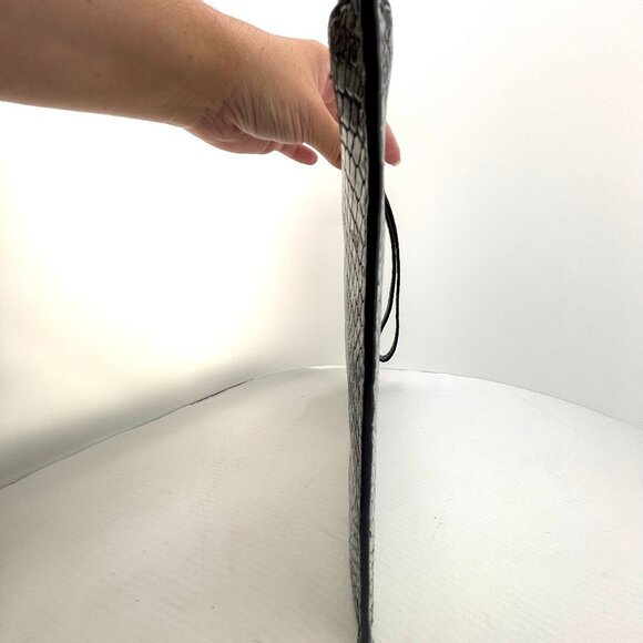 Michael Kors Jet Set Snakeskin Wristlet Clutch Teal Python Embossed Leather - Picture 3 of 6